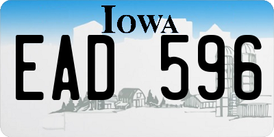 IA license plate EAD596