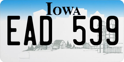 IA license plate EAD599