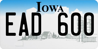 IA license plate EAD600