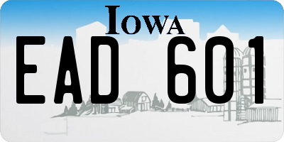 IA license plate EAD601