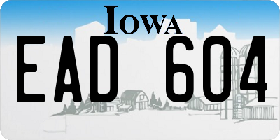 IA license plate EAD604