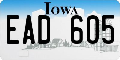 IA license plate EAD605