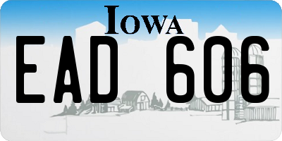 IA license plate EAD606