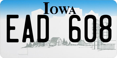 IA license plate EAD608