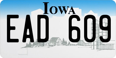 IA license plate EAD609