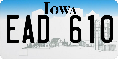 IA license plate EAD610