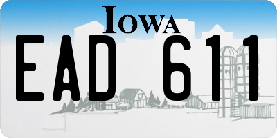 IA license plate EAD611