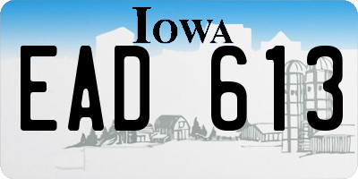 IA license plate EAD613