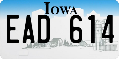 IA license plate EAD614