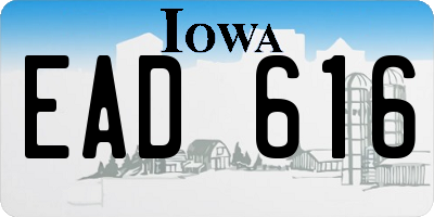 IA license plate EAD616