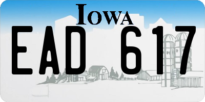 IA license plate EAD617