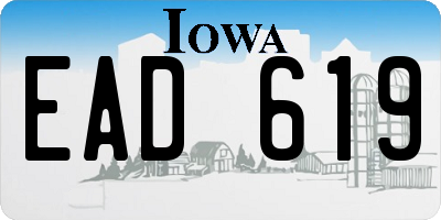 IA license plate EAD619