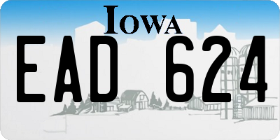 IA license plate EAD624