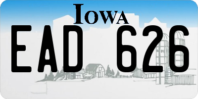 IA license plate EAD626