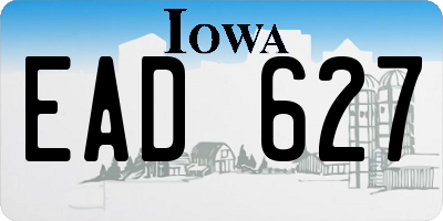 IA license plate EAD627