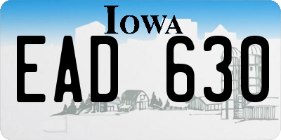 IA license plate EAD630