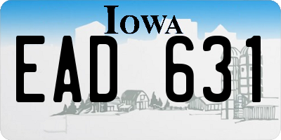IA license plate EAD631
