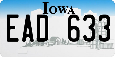 IA license plate EAD633