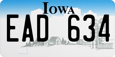 IA license plate EAD634