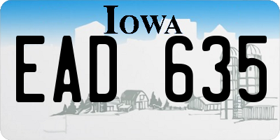 IA license plate EAD635