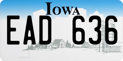 IA license plate EAD636