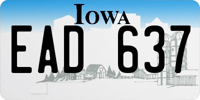 IA license plate EAD637