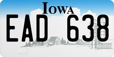 IA license plate EAD638