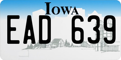 IA license plate EAD639