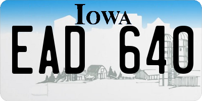IA license plate EAD640