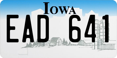 IA license plate EAD641