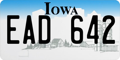IA license plate EAD642