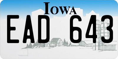 IA license plate EAD643