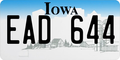 IA license plate EAD644