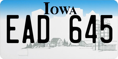 IA license plate EAD645