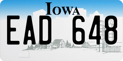 IA license plate EAD648