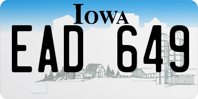 IA license plate EAD649