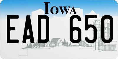 IA license plate EAD650