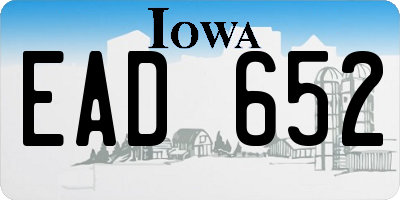 IA license plate EAD652