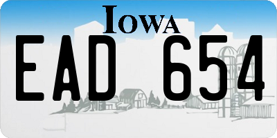IA license plate EAD654