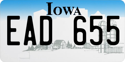 IA license plate EAD655