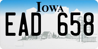 IA license plate EAD658