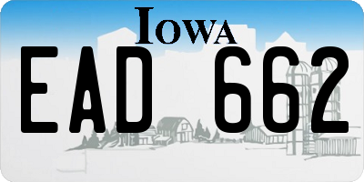 IA license plate EAD662