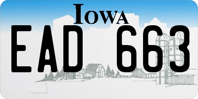 IA license plate EAD663