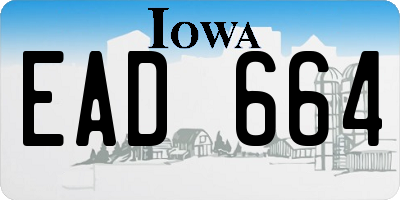 IA license plate EAD664