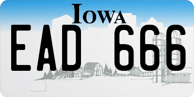 IA license plate EAD666