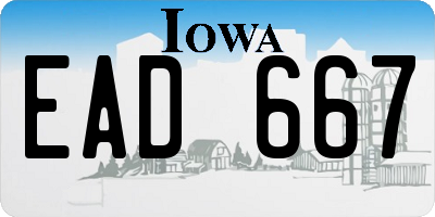 IA license plate EAD667