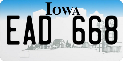 IA license plate EAD668