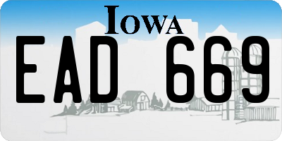 IA license plate EAD669