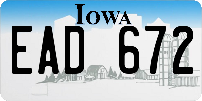 IA license plate EAD672