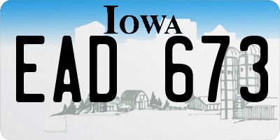 IA license plate EAD673